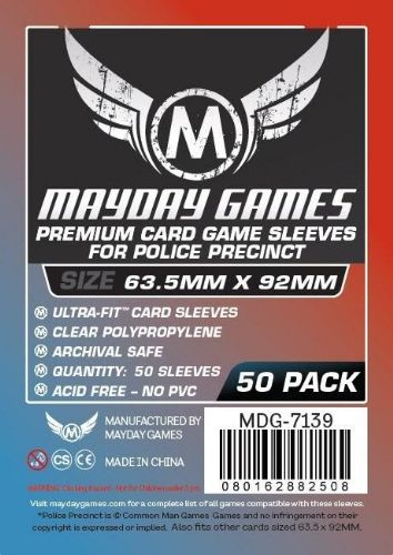 50x Mayday Games Premium Police Precinct sleeves 63.5x92mm MDG7139